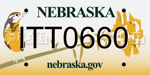 ITT0660 Nebraska License Plate