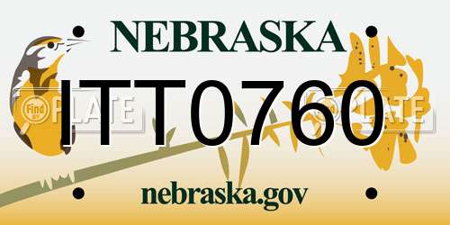 ITT0760 Nebraska License Plate