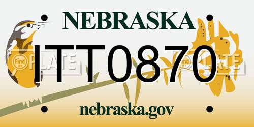 ITT0870 Nebraska License Plate