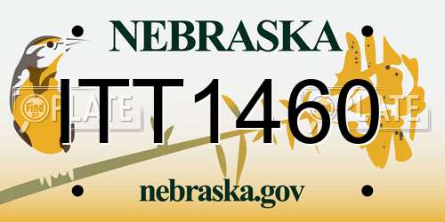 ITT1460 Nebraska License Plate