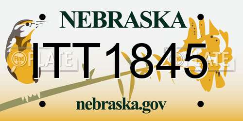 ITT1845 Nebraska License Plate