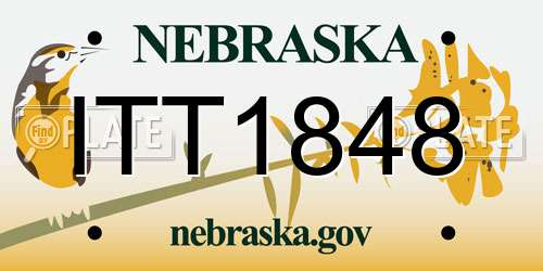 ITT1848 Nebraska License Plate