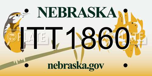 ITT1860 Nebraska License Plate