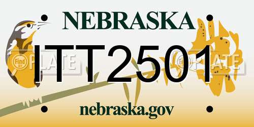 ITT2501 Nebraska License Plate