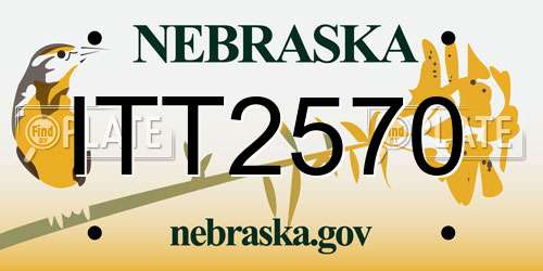ITT2570 Nebraska License Plate