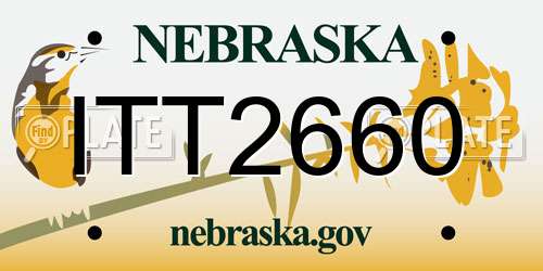 ITT2660 Nebraska License Plate