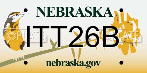 ITT26B Nebraska License Plate