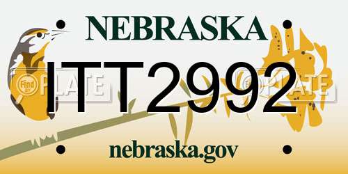 ITT2992 Nebraska License Plate