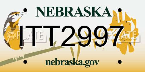 ITT2997 Nebraska License Plate