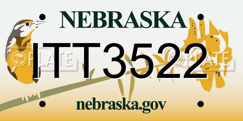 ITT3522 Nebraska License Plate