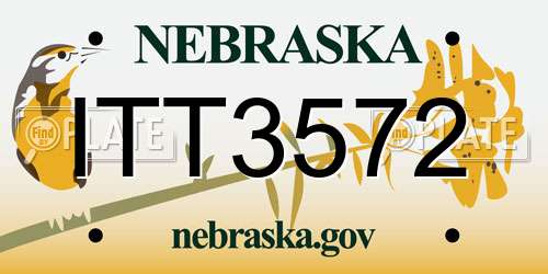 ITT3572 Nebraska License Plate