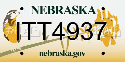 ITT4937 Nebraska License Plate