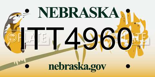 ITT4960 Nebraska License Plate