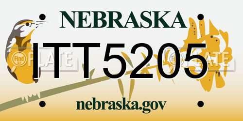 ITT5205 Nebraska License Plate