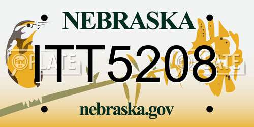 ITT5208 Nebraska License Plate