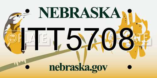 ITT5708 Nebraska License Plate