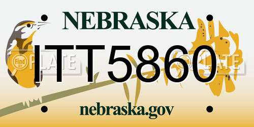 ITT5860 Nebraska License Plate