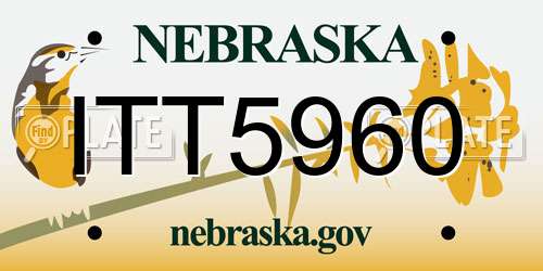 ITT5960 Nebraska License Plate