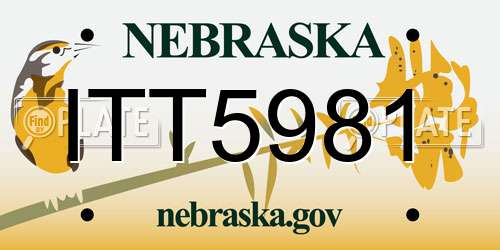 ITT5981 Nebraska License Plate