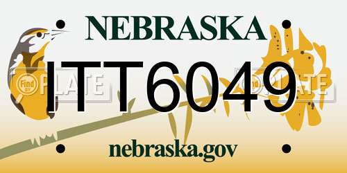ITT6049 Nebraska License Plate