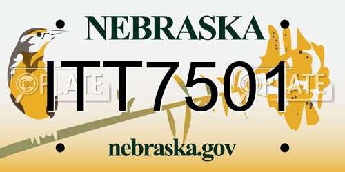ITT7501 Nebraska License Plate