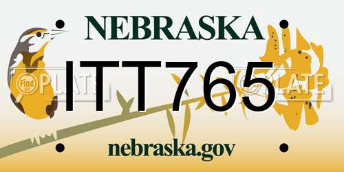ITT765 Nebraska License Plate