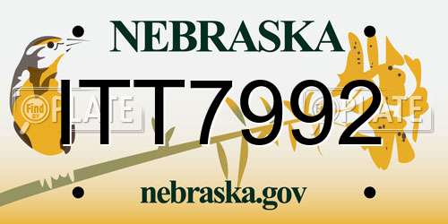 ITT7992 Nebraska License Plate
