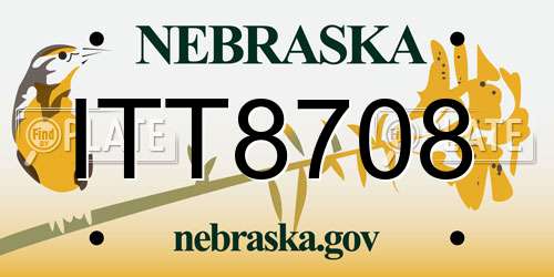 ITT8708 Nebraska License Plate