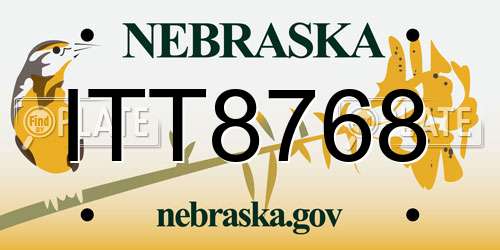 ITT8768 Nebraska License Plate