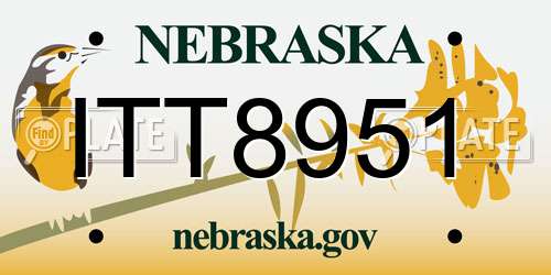 ITT8951 Nebraska License Plate