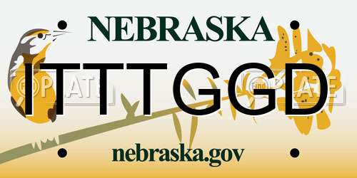 ITTTGGD Nebraska License Plate