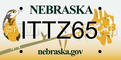 ITTZ65 Nebraska License Plate