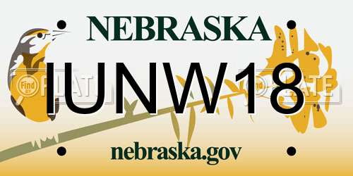 IUNW18 Nebraska License Plate