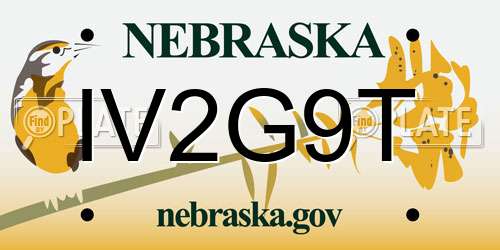 IV2G9T Nebraska License Plate