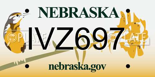 IVZ697 Nebraska License Plate