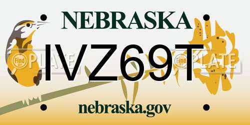 IVZ69T Nebraska License Plate