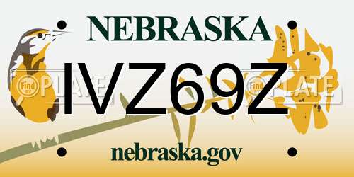 IVZ69Z Nebraska License Plate