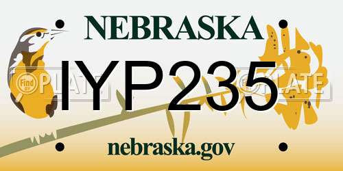 IYP235 Nebraska License Plate