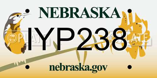 IYP238 Nebraska License Plate