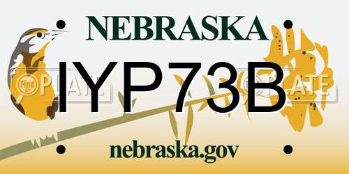 IYP73B Nebraska License Plate