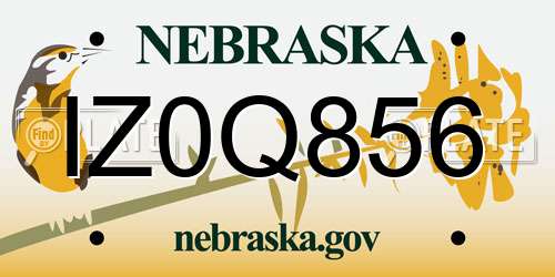 IZ0Q856 Nebraska License Plate