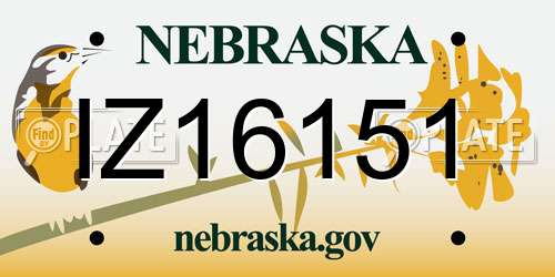 IZ16151 Nebraska License Plate