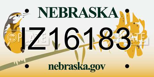 IZ16183 Nebraska License Plate