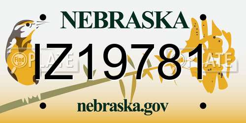 IZ19781 Nebraska License Plate