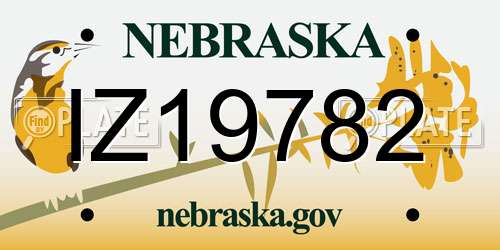 IZ19782 Nebraska License Plate
