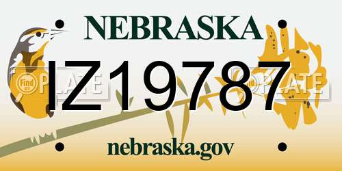 IZ19787 Nebraska License Plate
