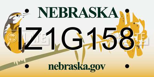 IZ1G158 Nebraska License Plate