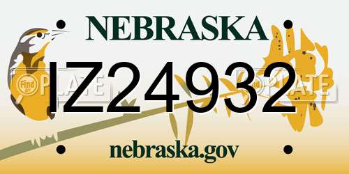 IZ24932 Nebraska License Plate