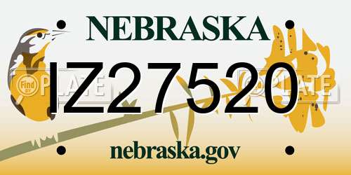 IZ27520 Nebraska License Plate