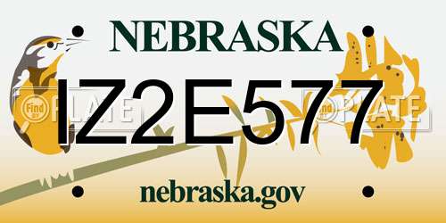 IZ2E577 Nebraska License Plate